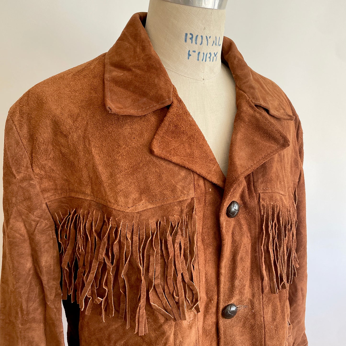Vintage lined Fringe Suede coat