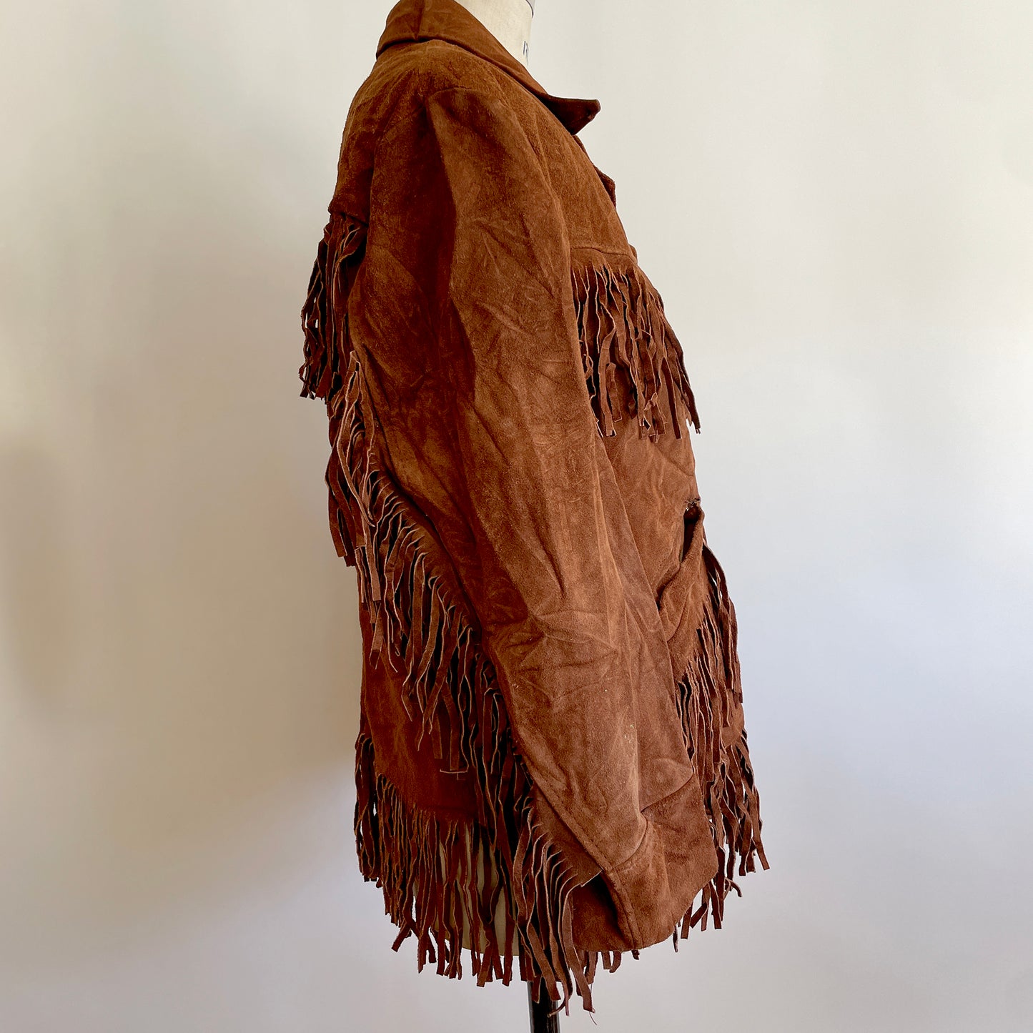 Vintage lined Fringe Suede coat