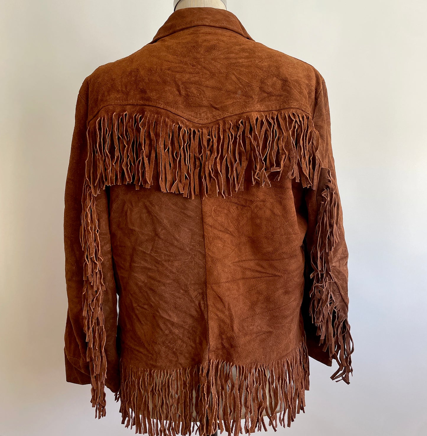 Vintage lined Fringe Suede coat