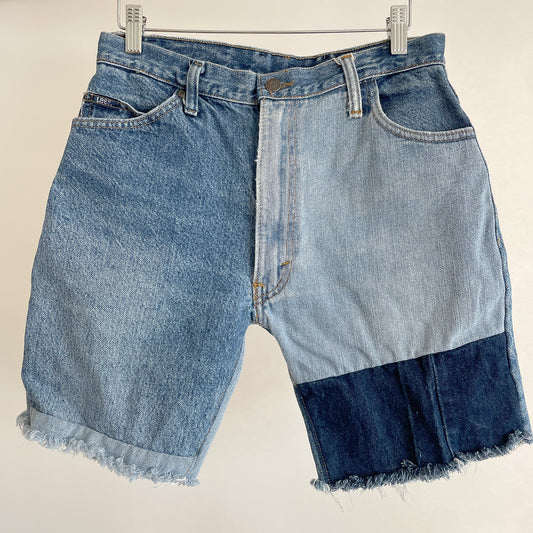 Vintage Patchwork Denim Shorts