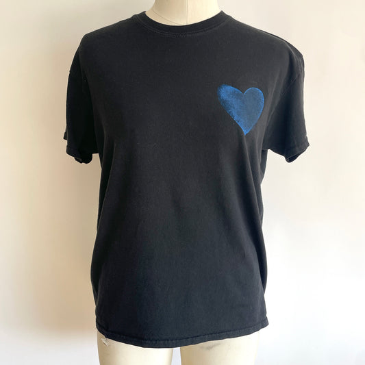 Vintage Happy Heart Black Tee