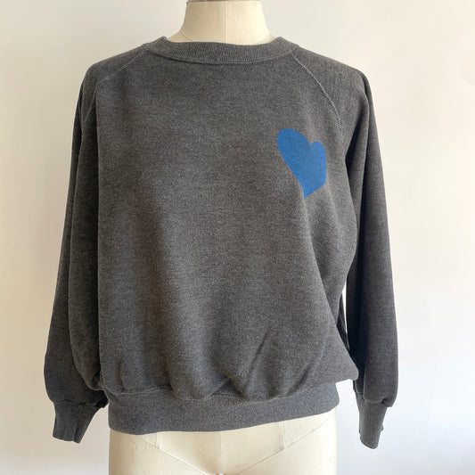 Vintage Happy Heart Black Sweatshirt