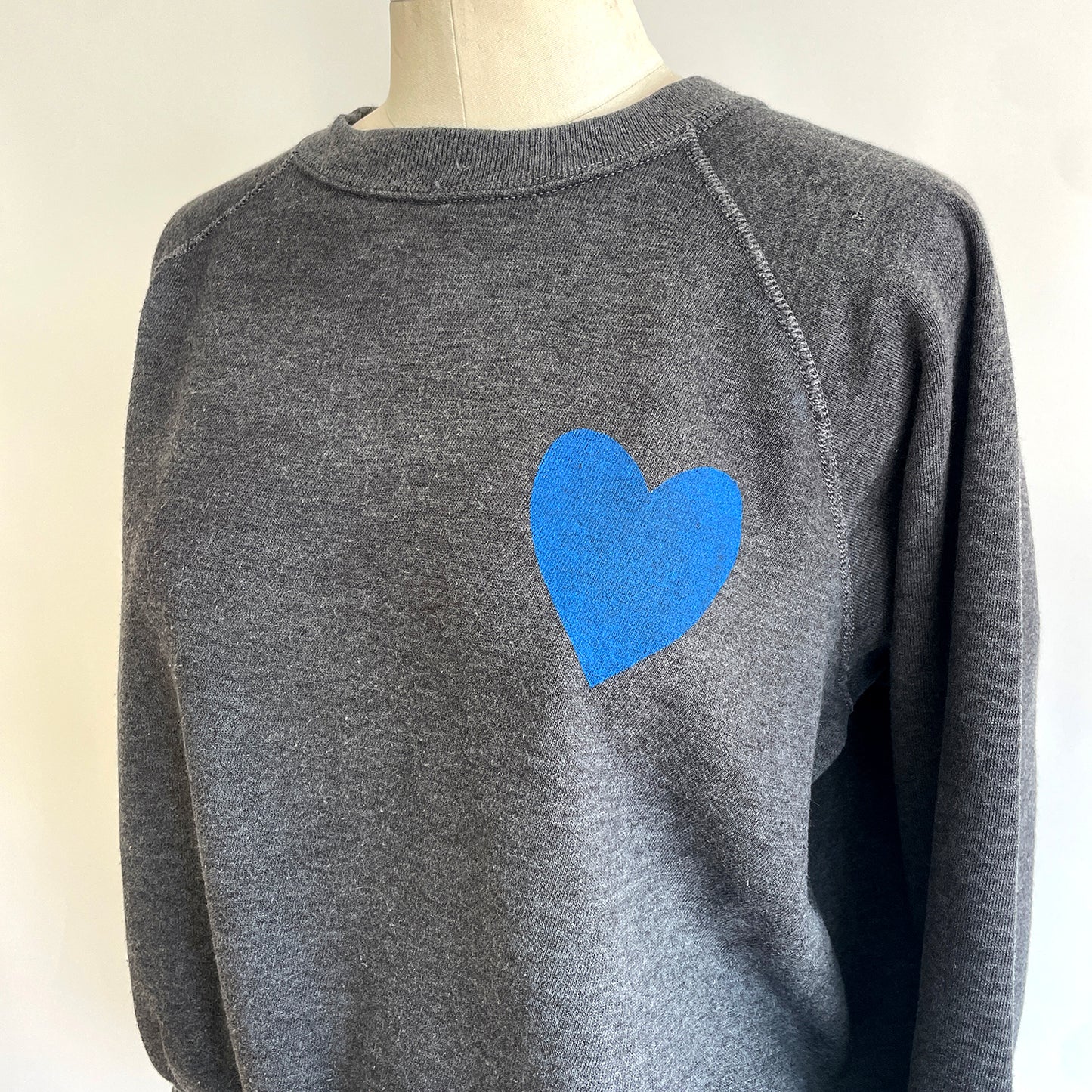 Vintage Happy Heart Black Sweatshirt