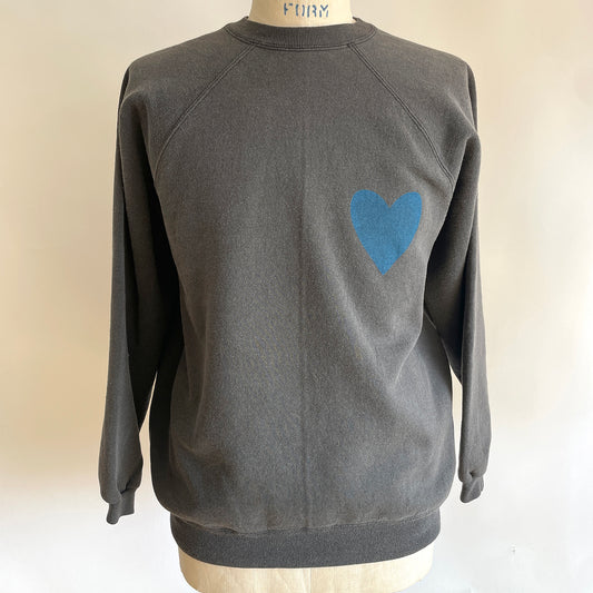 Vintage Happy Heart Black Sweatshirt