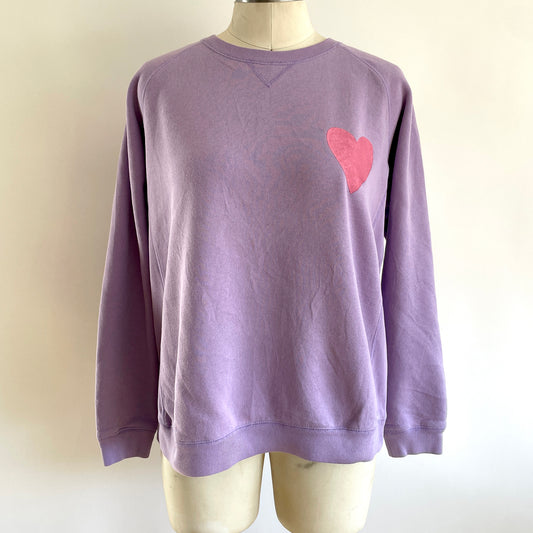 Vintage Happy Heart Lavender Sweatshirt