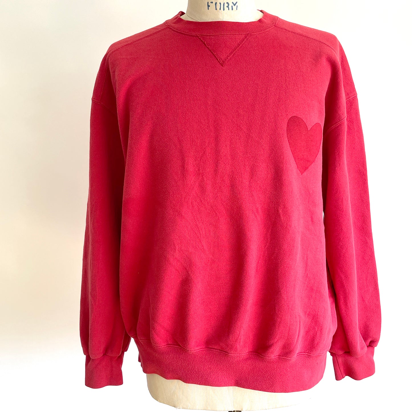 Vintage Happy Heart Red Sweatshirt