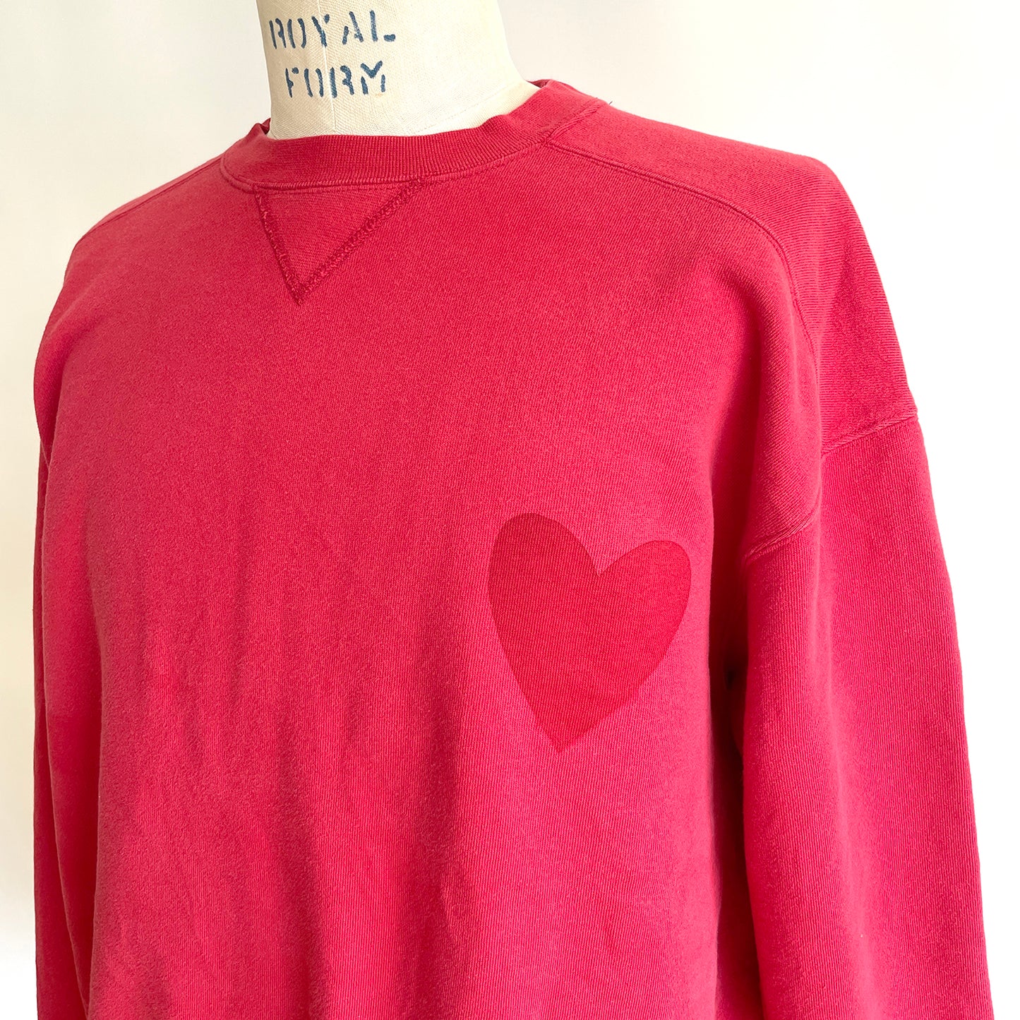 Vintage Happy Heart Red Sweatshirt