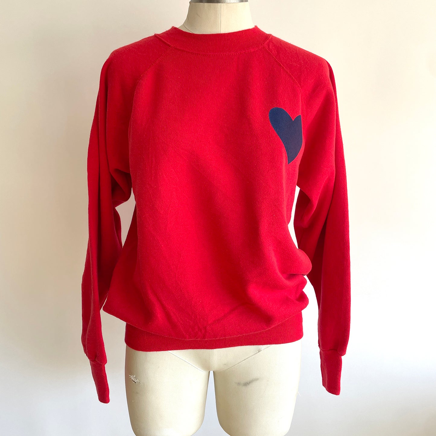 Vintage Happy Heart Red Sweatshirt