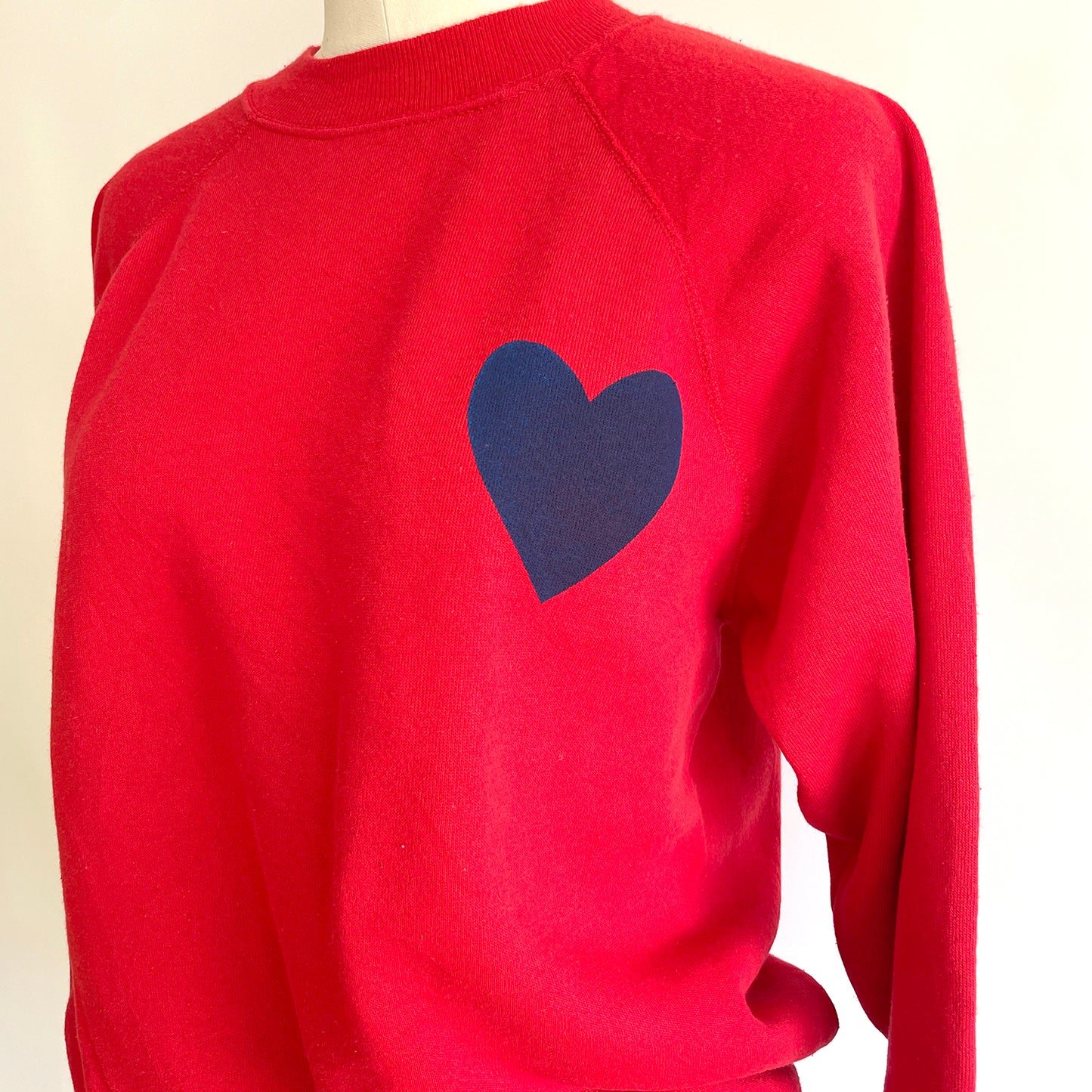 Vintage Happy Heart Red Sweatshirt