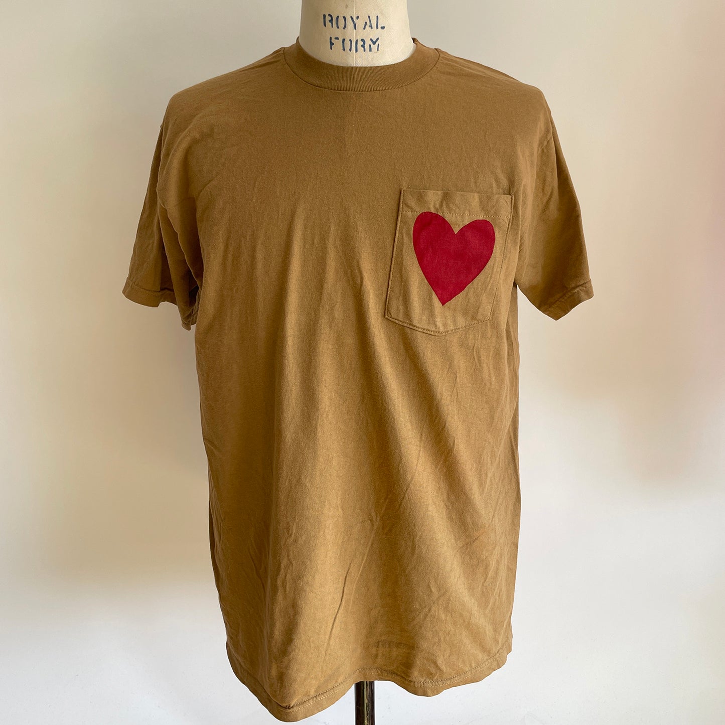 Vintage Happy Heart Gold Pocket Tee