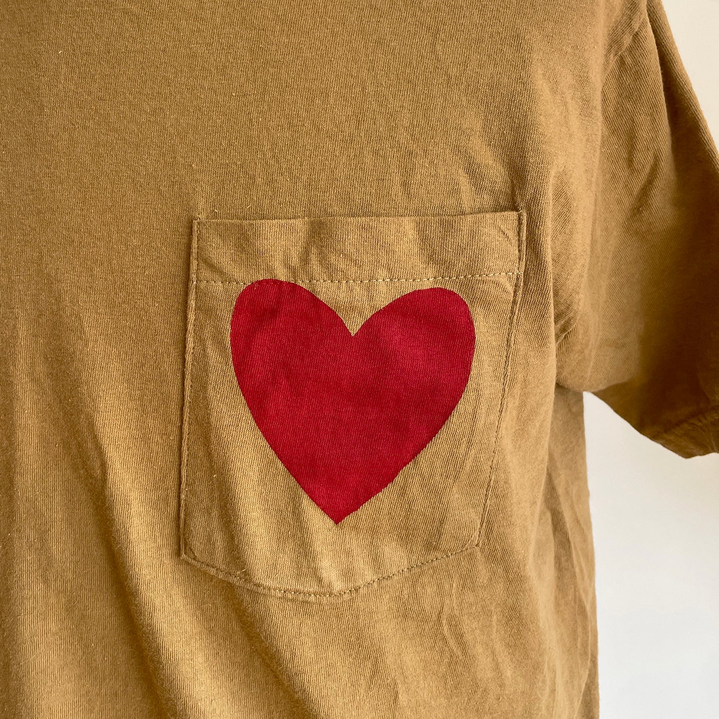 Vintage Happy Heart Gold Pocket Tee