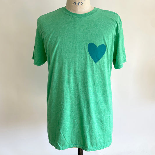 Vintage Happy Heart Green Tee