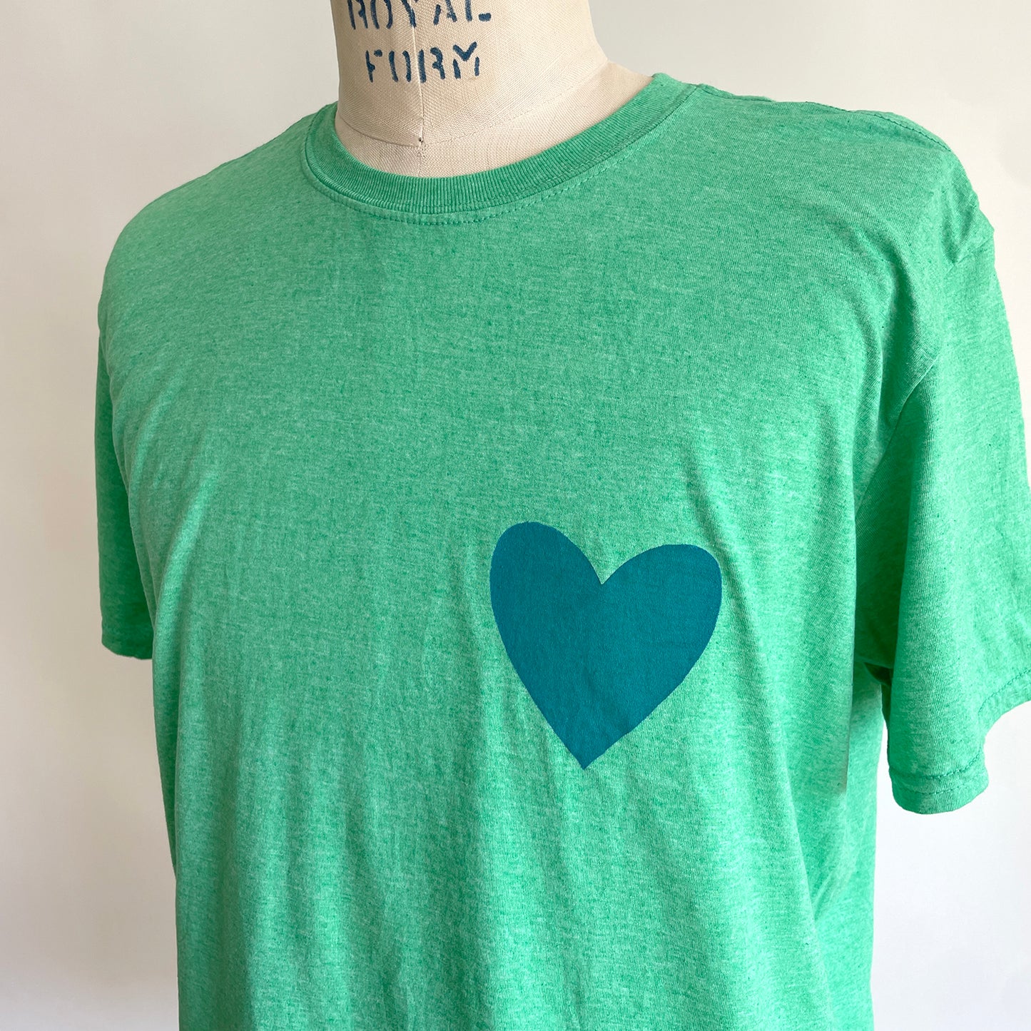 Vintage Happy Heart Green Tee