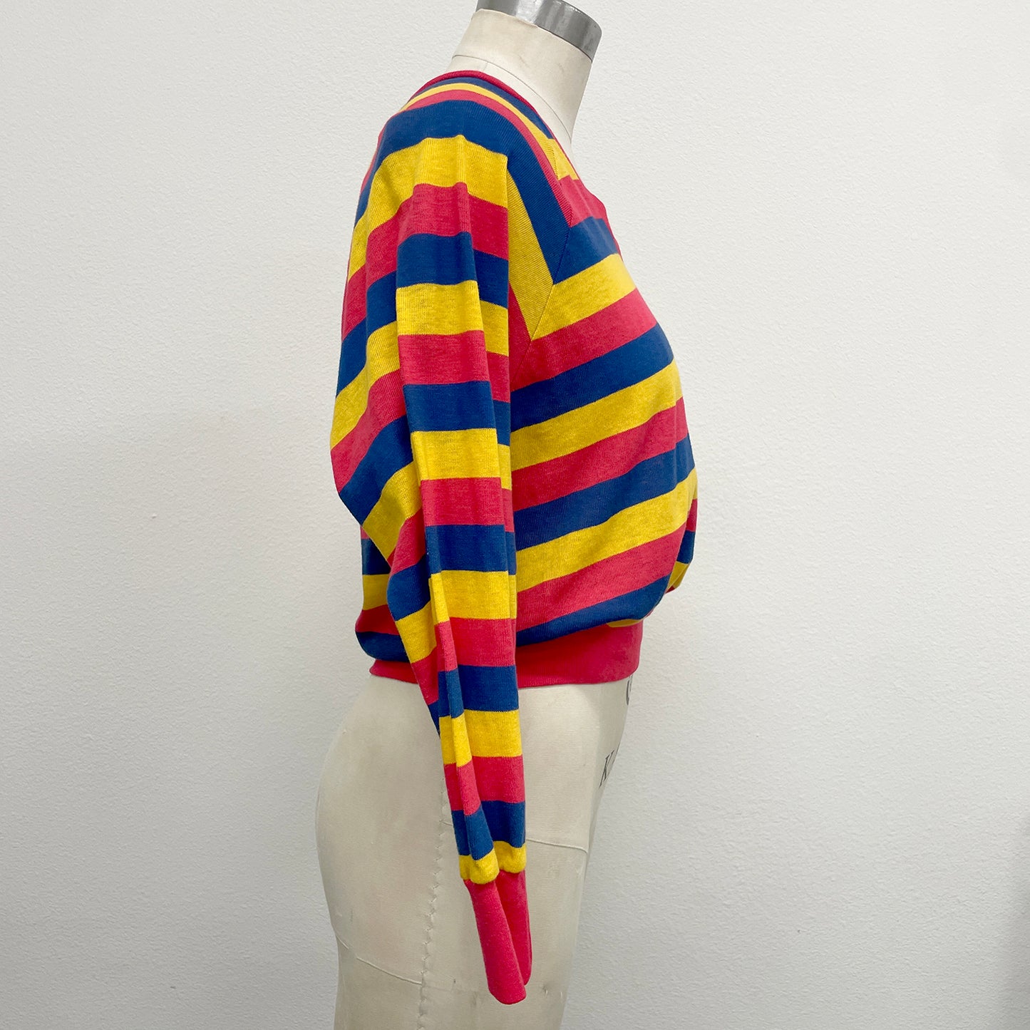 Vintage Striped V Neck Top