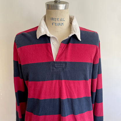 Vintage red and navy striped Rugby shirt