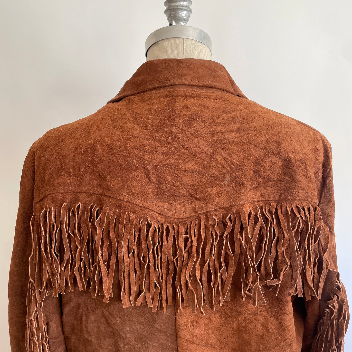 Vintage lined Fringe Suede coat