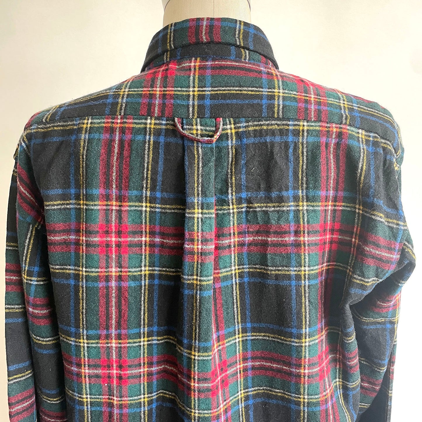 Vintage Black wool plaid Flannel