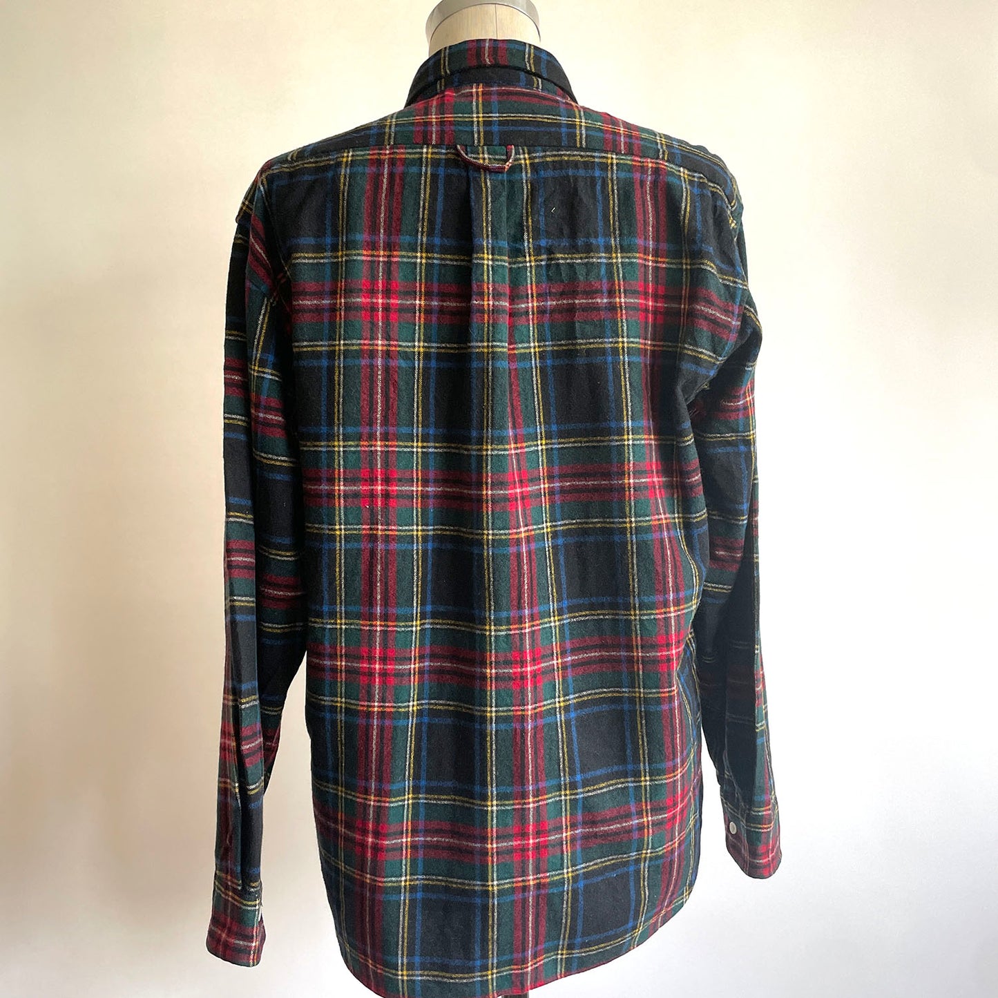 Vintage Black wool plaid Flannel