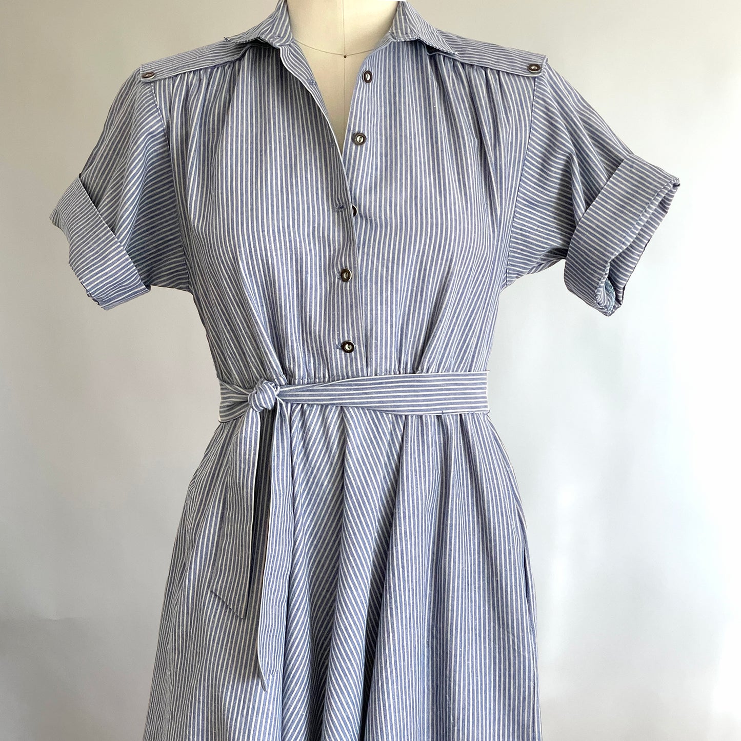 Vintage Indigo Striped Dress