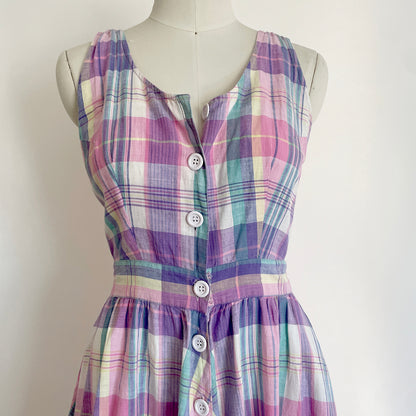 Vintage Plaid Halter Dress