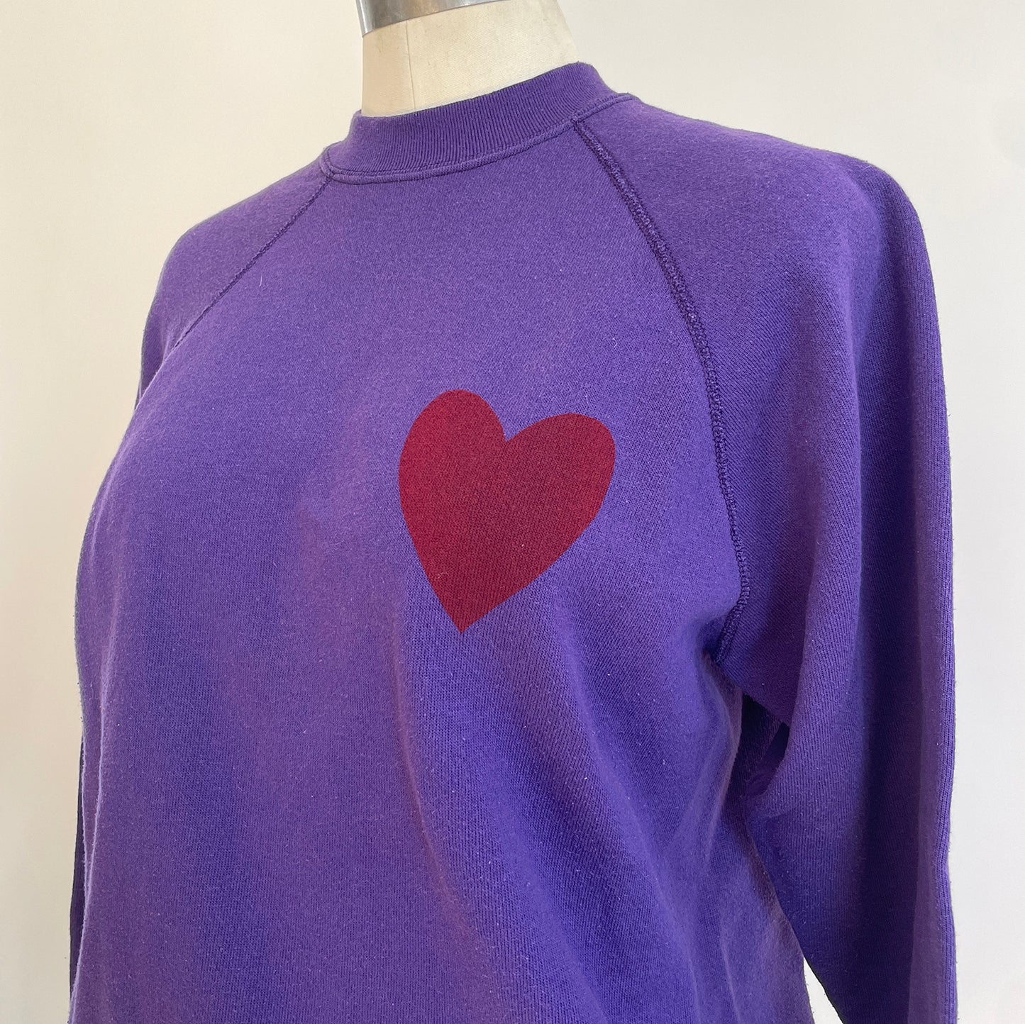 Vintage Happy Heart Purple Sweatshirt