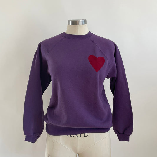 Vintage Happy Heart Purple Sweatshirt