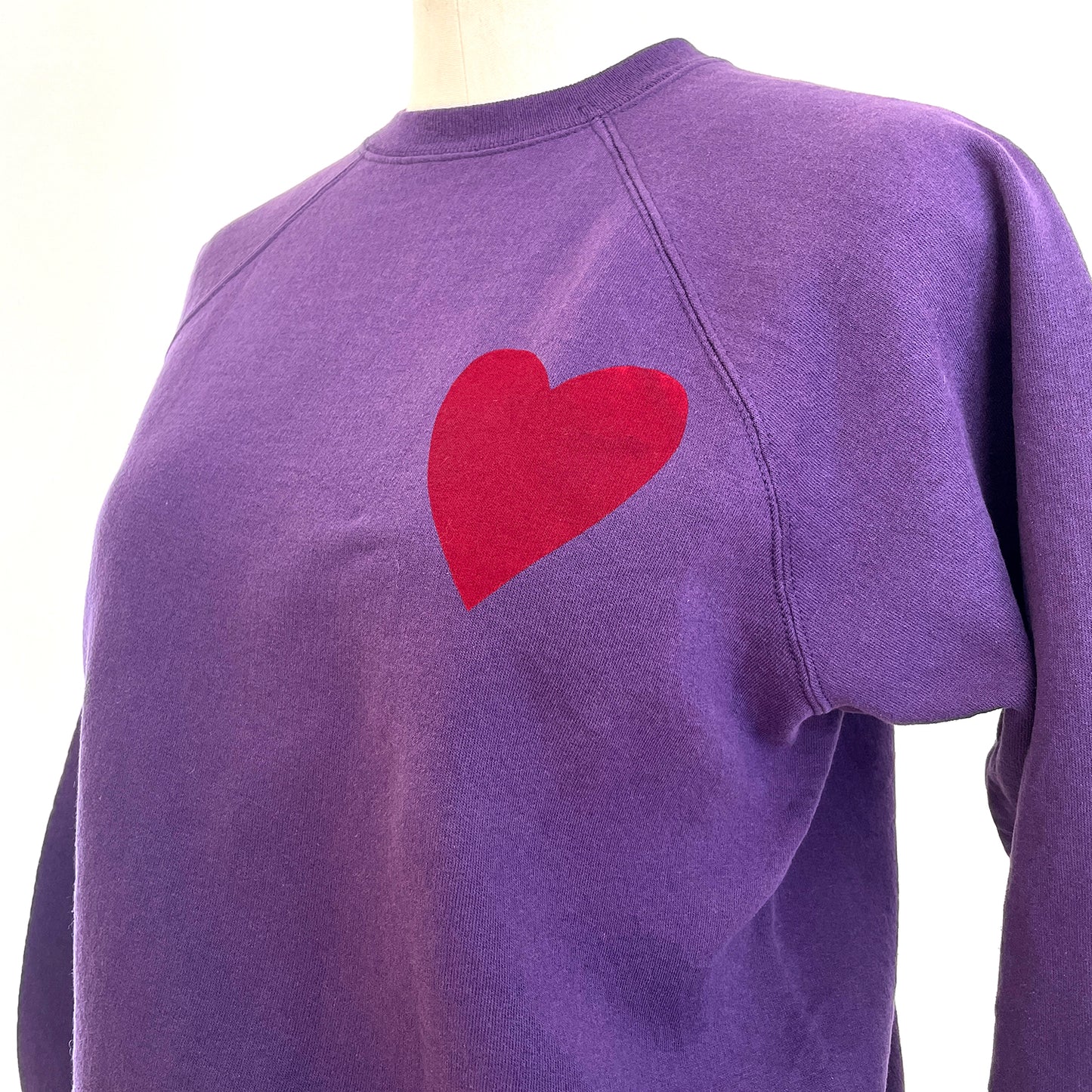 Vintage Happy Heart Purple Sweatshirt