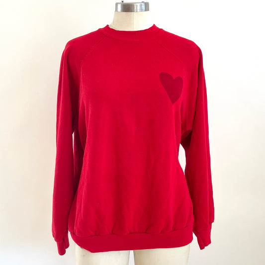 Vintage Happy Heart Red Sweatshirt