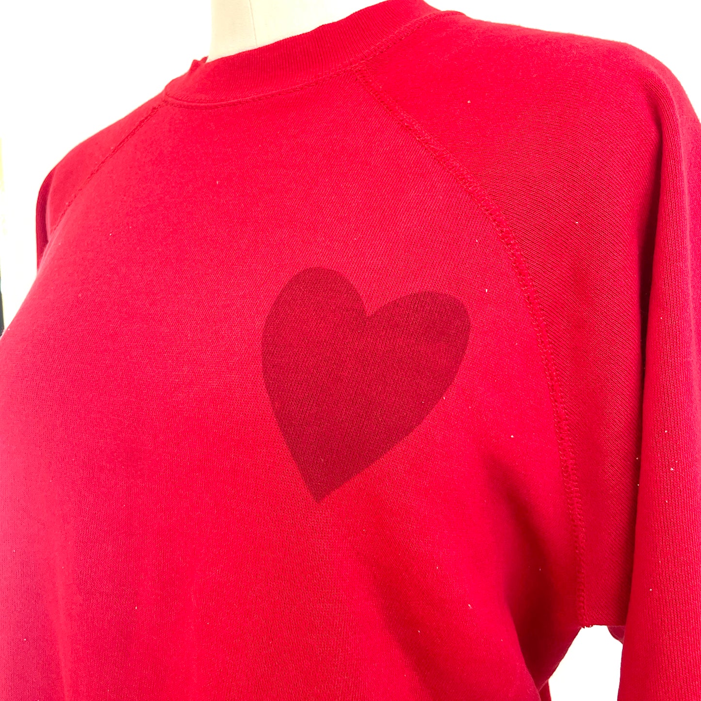 Vintage Happy Heart Red Sweatshirt