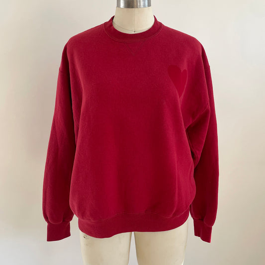 Vintage Happy Heart Red Sweatshirt