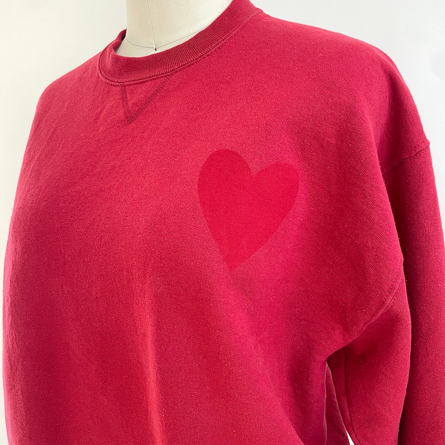 Vintage Happy Heart Red Sweatshirt