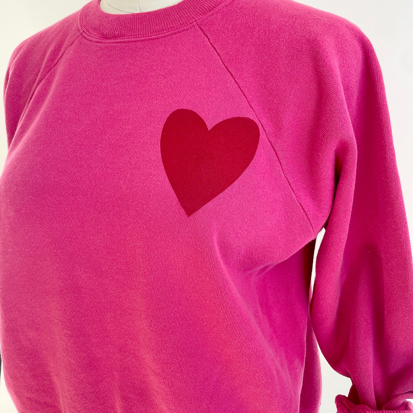 Vintage Happy Heart Pink Sweatshirt