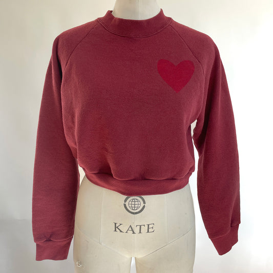 Vintage Happy Heart Cropped Sweatshirt