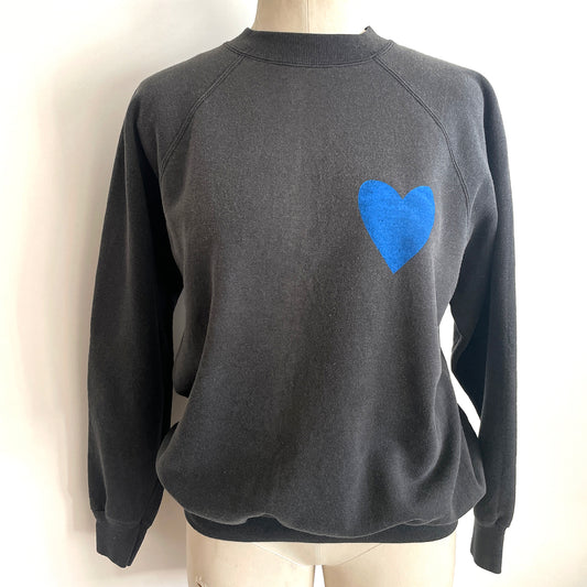 Vintage Happy Heart Black Sweatshirt