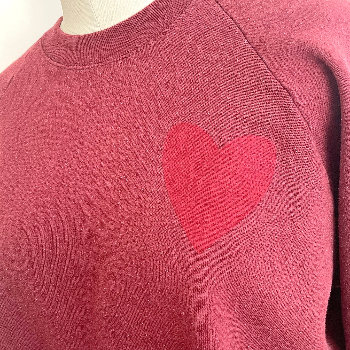 Vintage Happy Heart Maroon Sweatshirt