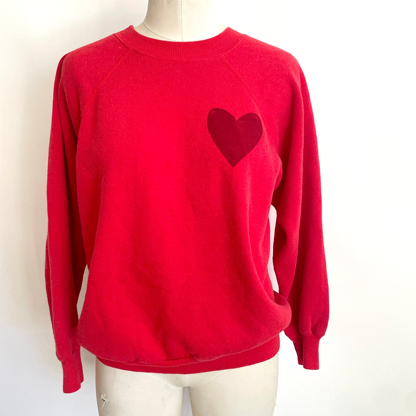 Vintage Happy Heart Red Sweatshirt