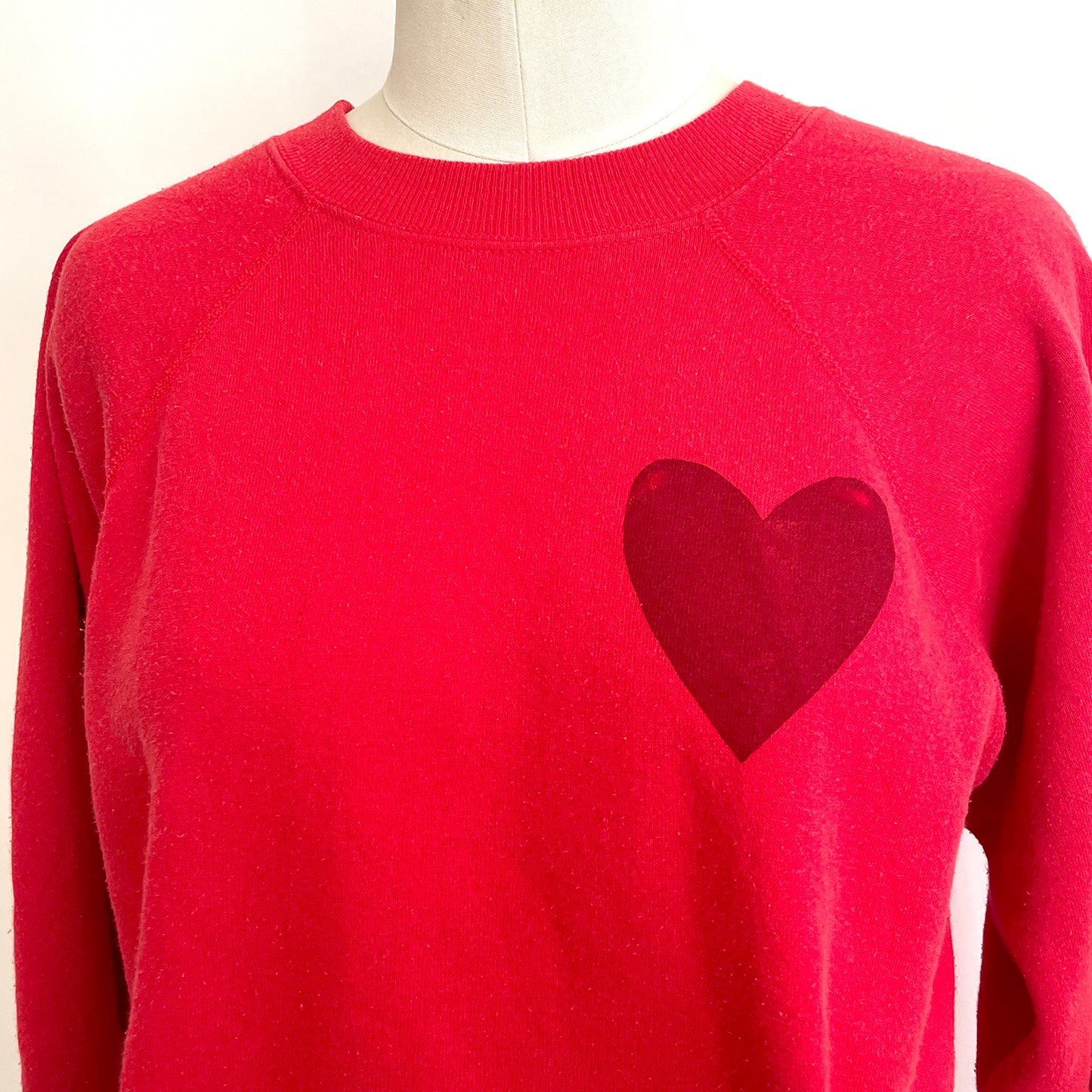 Vintage Happy Heart Red Sweatshirt