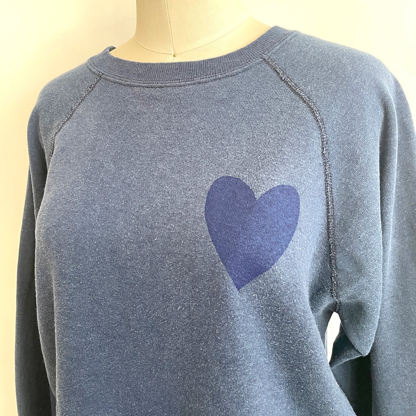 Vintage Happy Heart Navy Sweatshirt