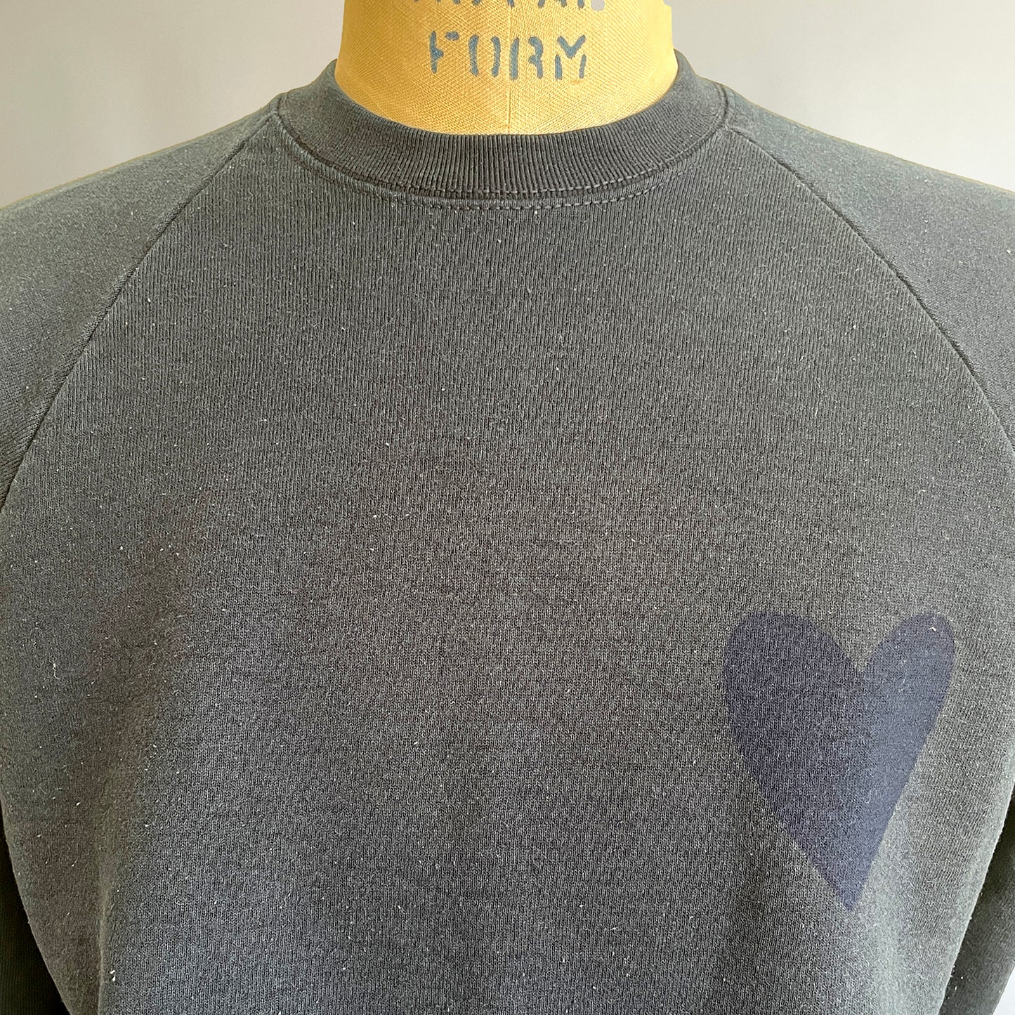 Vintage Happy Heart Navy Sweatshirt