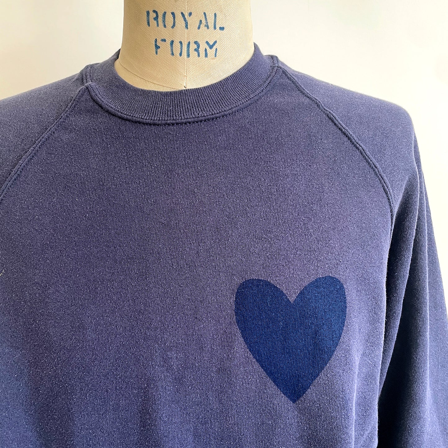 Vintage Happy Heart Navy Sweatshirt