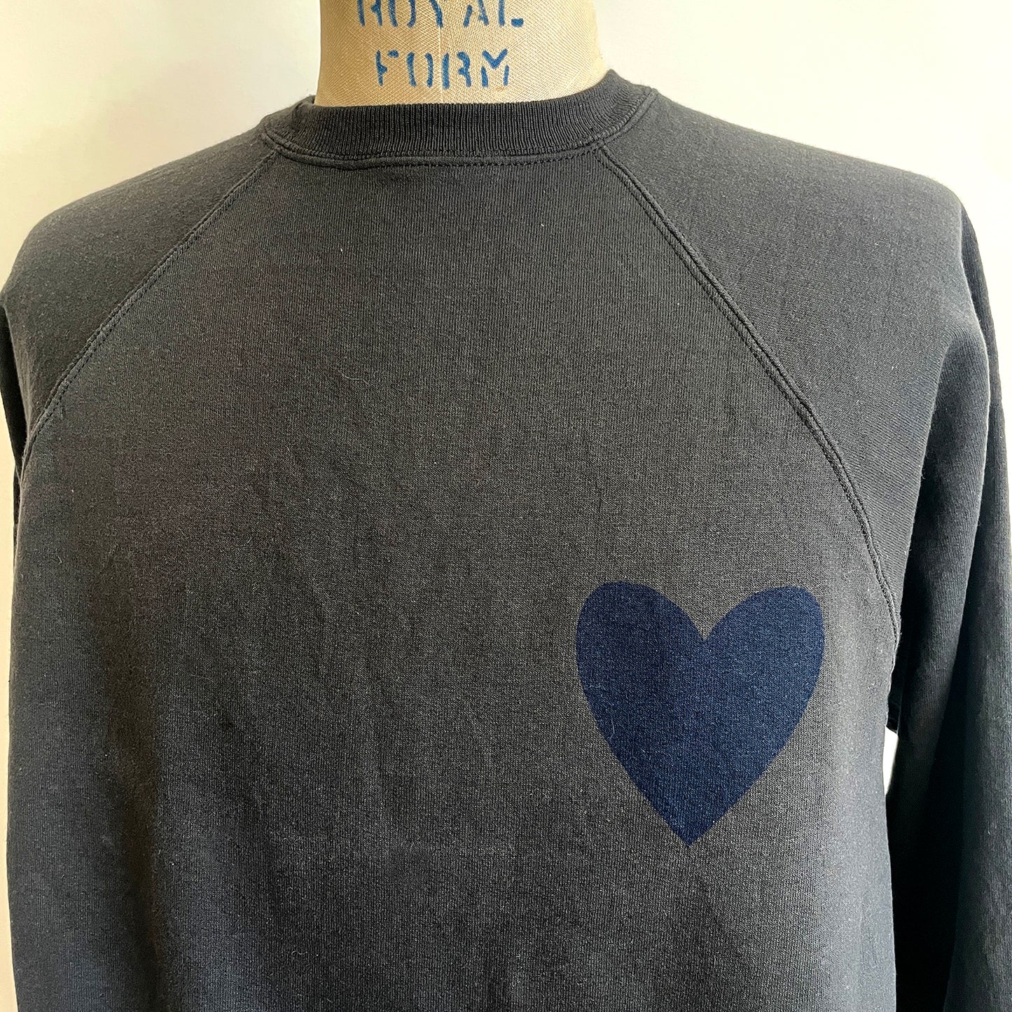 Vintage Happy Heart Black Sweatshirt