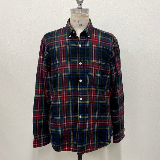 Vintage Black wool plaid Flannel