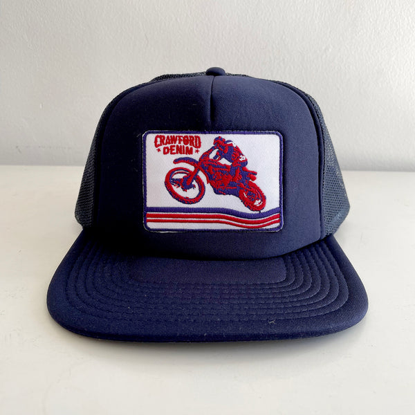 Navy moto patched hat