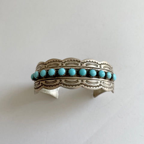 Petit Point turquoise cuff bracelet