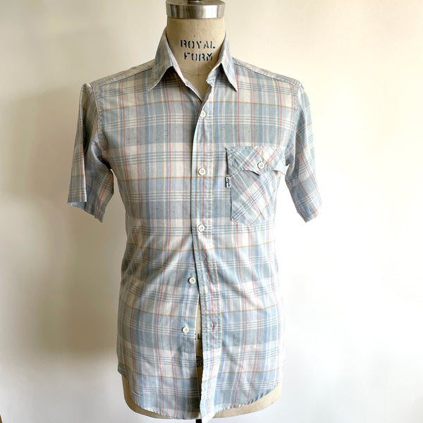 Vintage Levi's blue plaid s/s shirt